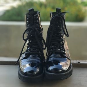 Steve Madden Patent Combat Boots